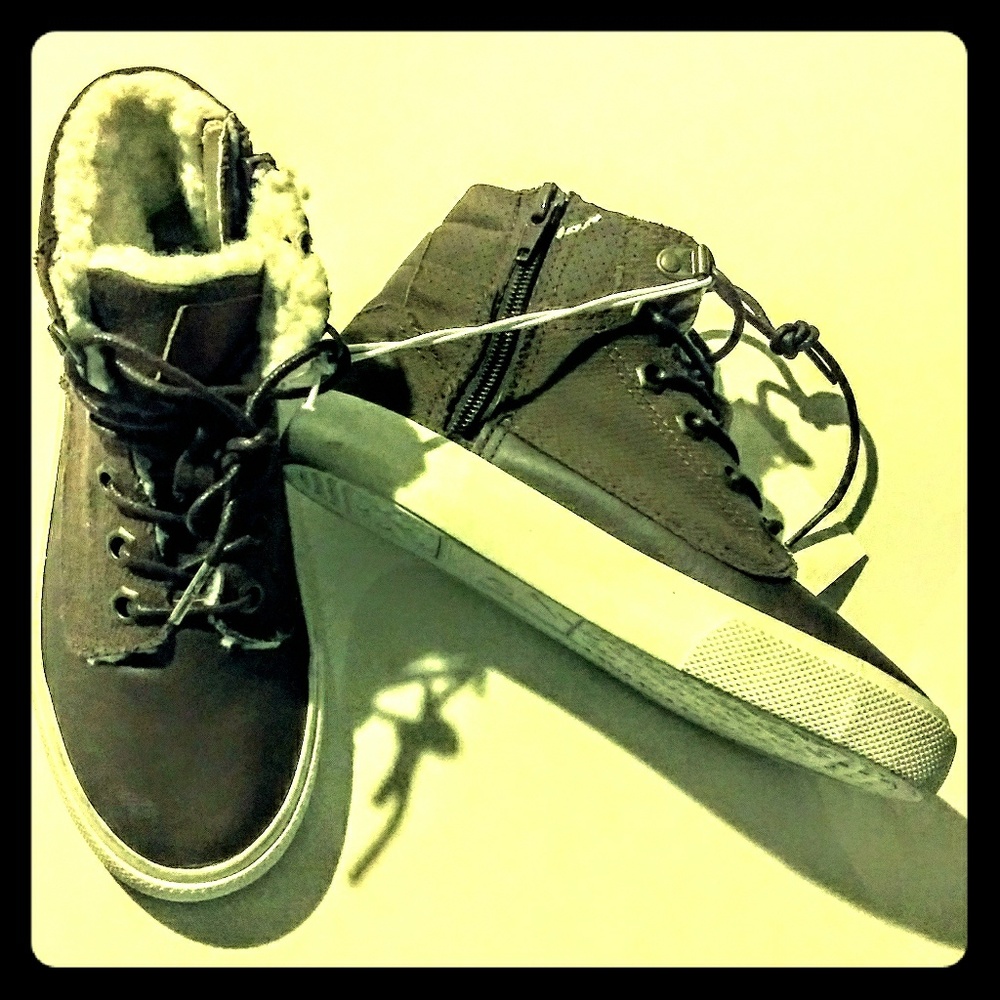Route 66 Youth Brown High Top Shoes